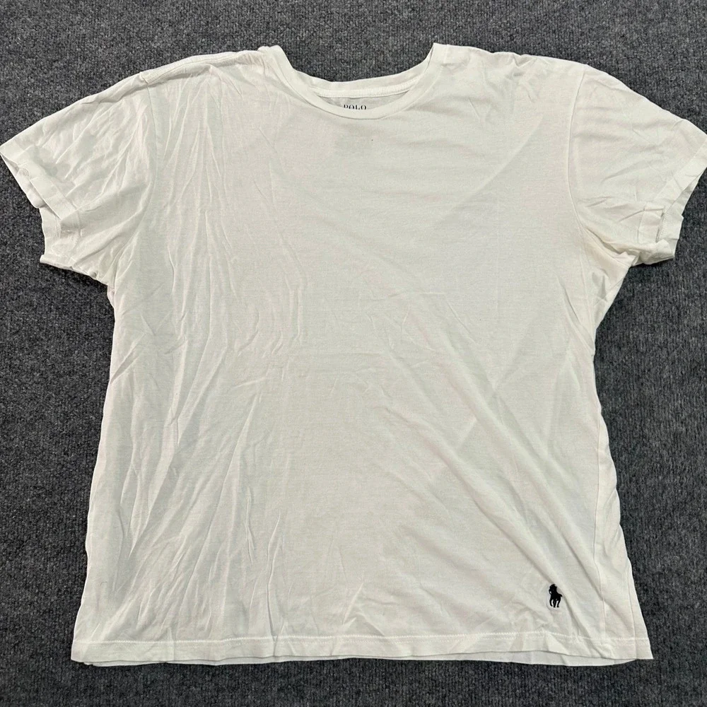 Polo Ralph Lauren T-Shirt Mens XL White Slim Fit Cotton Short Sleeve Pony Logo